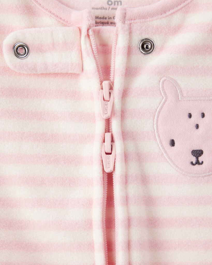 slide 3 of 4, Carter's Baby Girl Deer Loose Fit Long-Sleeve Sleep & Play Pajamas - Pink Pink 6M, 1 ct