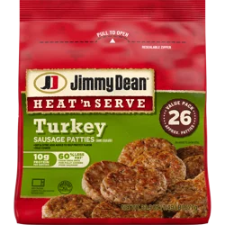 Jimmy Dean Heat 'N Serve Breakfast Turkey Sausage Patties, 26 Count