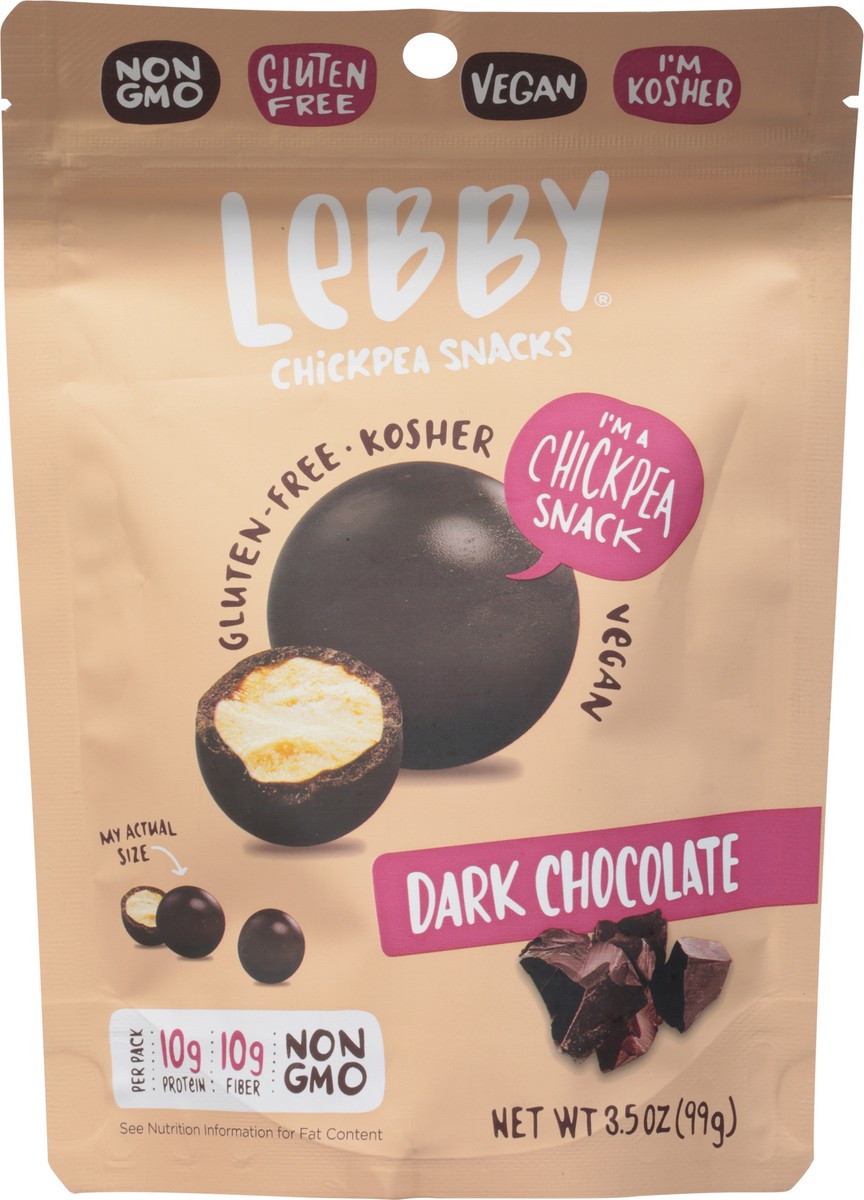 slide 6 of 9, Lebby Dark Chocolate Chickpea Snacks 3.5 oz, 3.5 oz