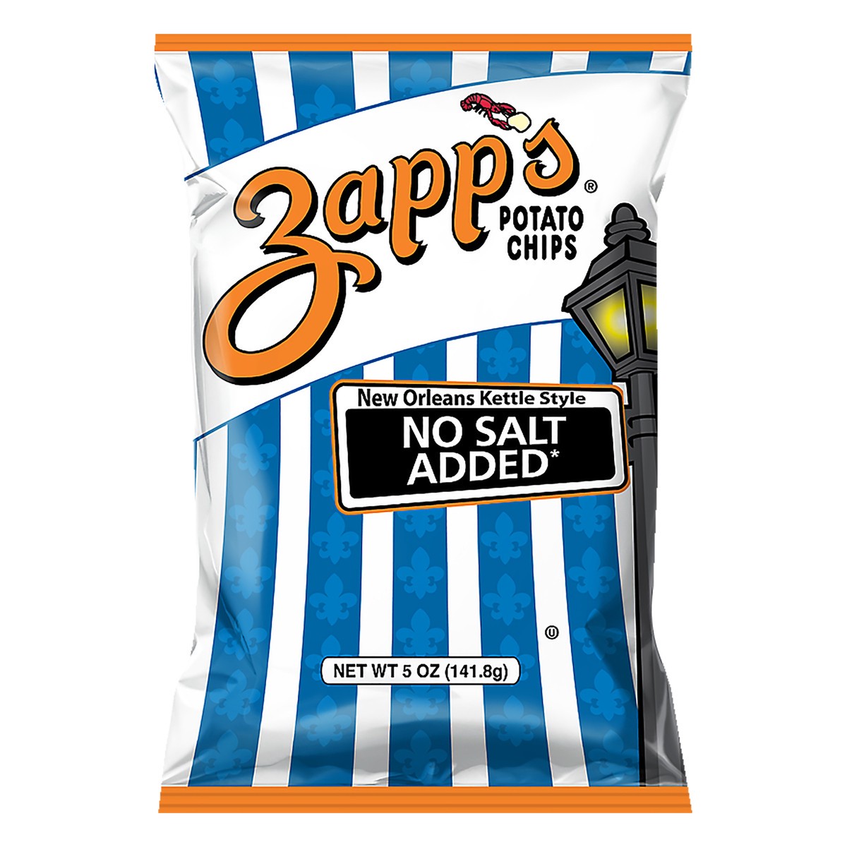 slide 1 of 10, Zapp's New Orleans Kettle Style No Salt Added Potato Chips 5 oz, 5 oz