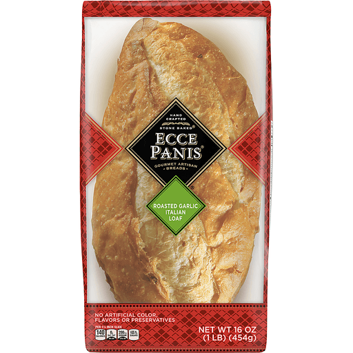 slide 1 of 4, Ecce Panis Roasted Garlic Italian Loaf Bread, 16 oz