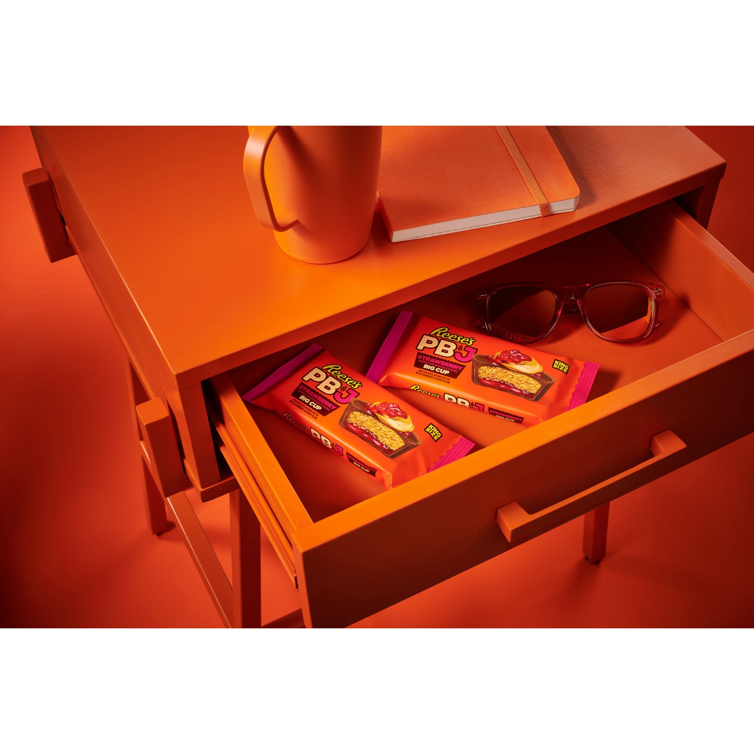 slide 8 of 9, Reese's Big Cup PB&J Strawberry Milk Chocolate King Size Peanut Butter Cups, Candy Pack, 2.8 oz, 2.8 oz