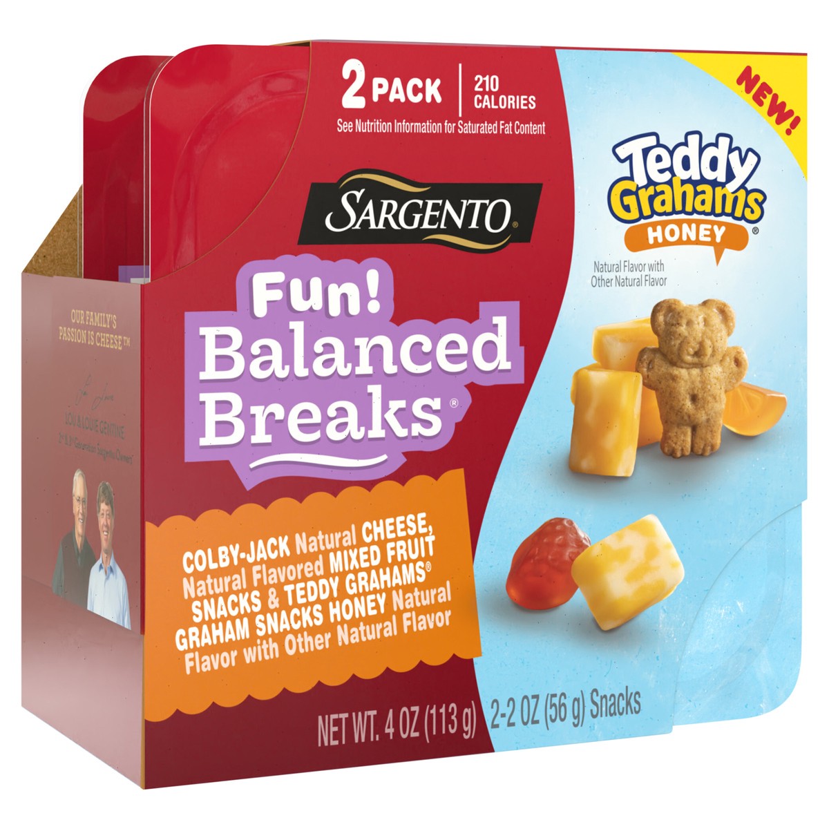 slide 6 of 9, Sargento NEW! Sargento Fun! Balanced Breaks Colby-Jack Natural Cheese, Natural Flavored Mixed Fruit Snacks & Teddy Grahams Graham Snacks Honey Natural Flavor with Other Natural Flavor, 2 pack, 2 ct