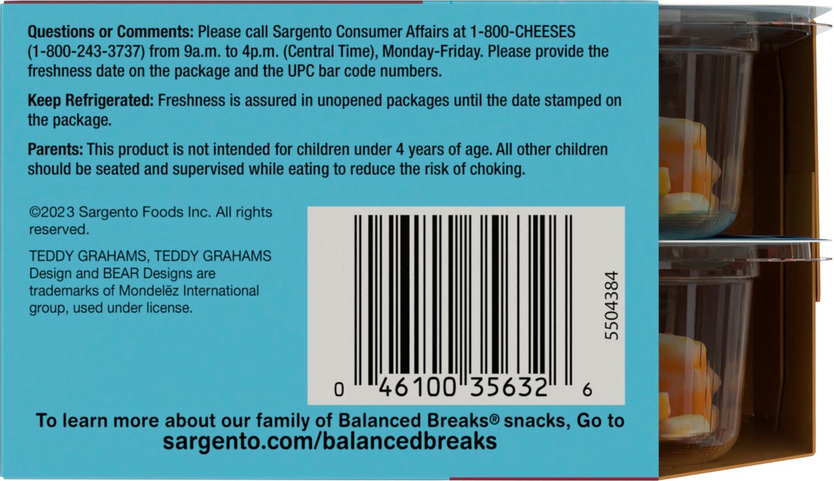 slide 4 of 9, Sargento NEW! Sargento Fun! Balanced Breaks Colby-Jack Natural Cheese, Natural Flavored Mixed Fruit Snacks & Teddy Grahams Graham Snacks Honey Natural Flavor with Other Natural Flavor, 2 pack, 2 ct