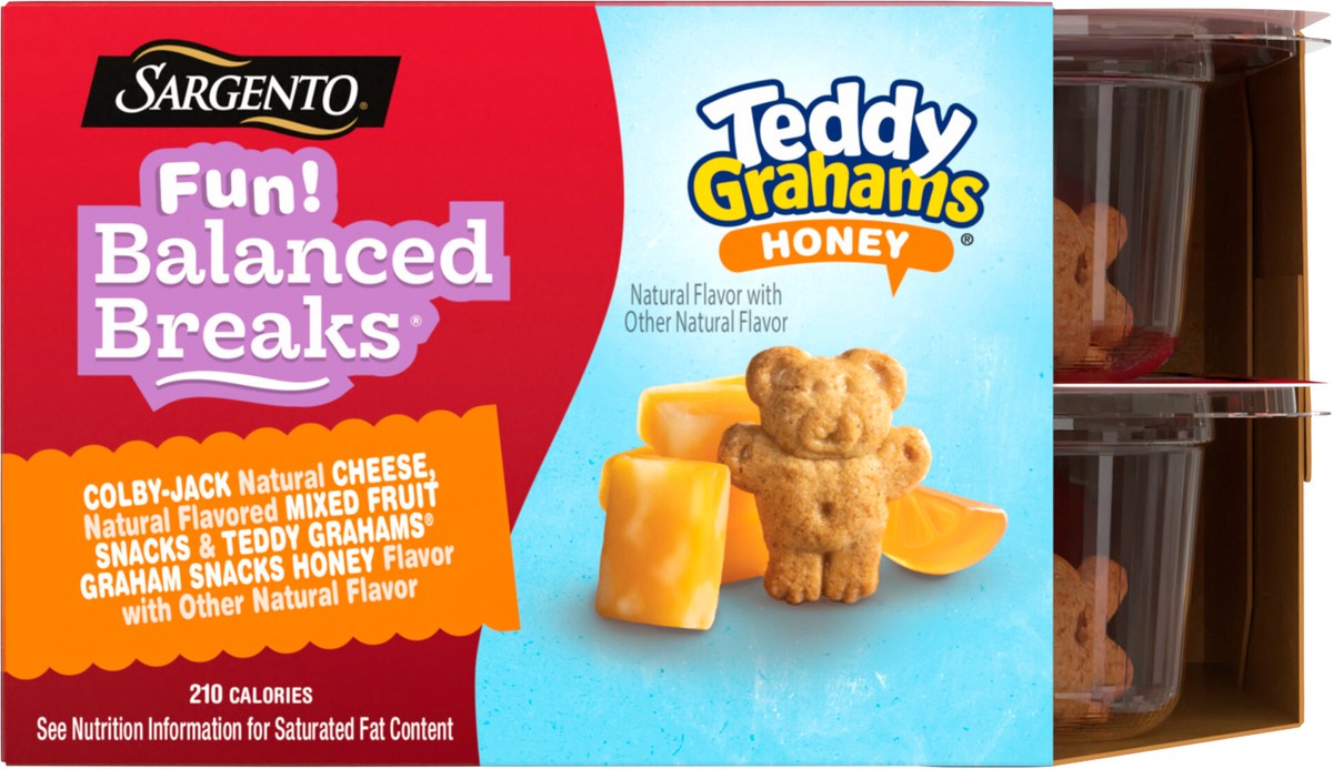 slide 7 of 9, Sargento NEW! Sargento Fun! Balanced Breaks Colby-Jack Natural Cheese, Natural Flavored Mixed Fruit Snacks & Teddy Grahams Graham Snacks Honey Natural Flavor with Other Natural Flavor, 2 pack, 2 ct