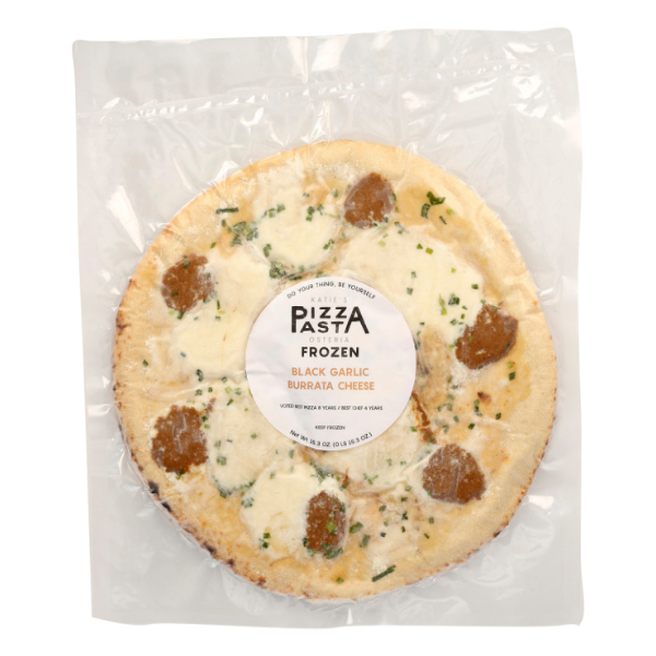 slide 1 of 1, Katies Pizza And Pasta Black Garlic Burrata Cheese Frozen Pizza, 428.4 gram