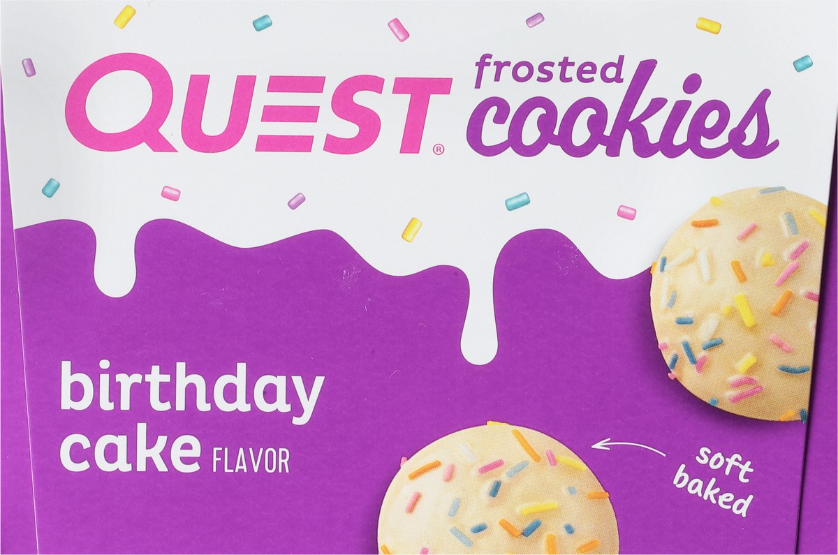 slide 8 of 9, Quest Cookies, Frosted, Birthday Cake Flavor, 14.1 oz