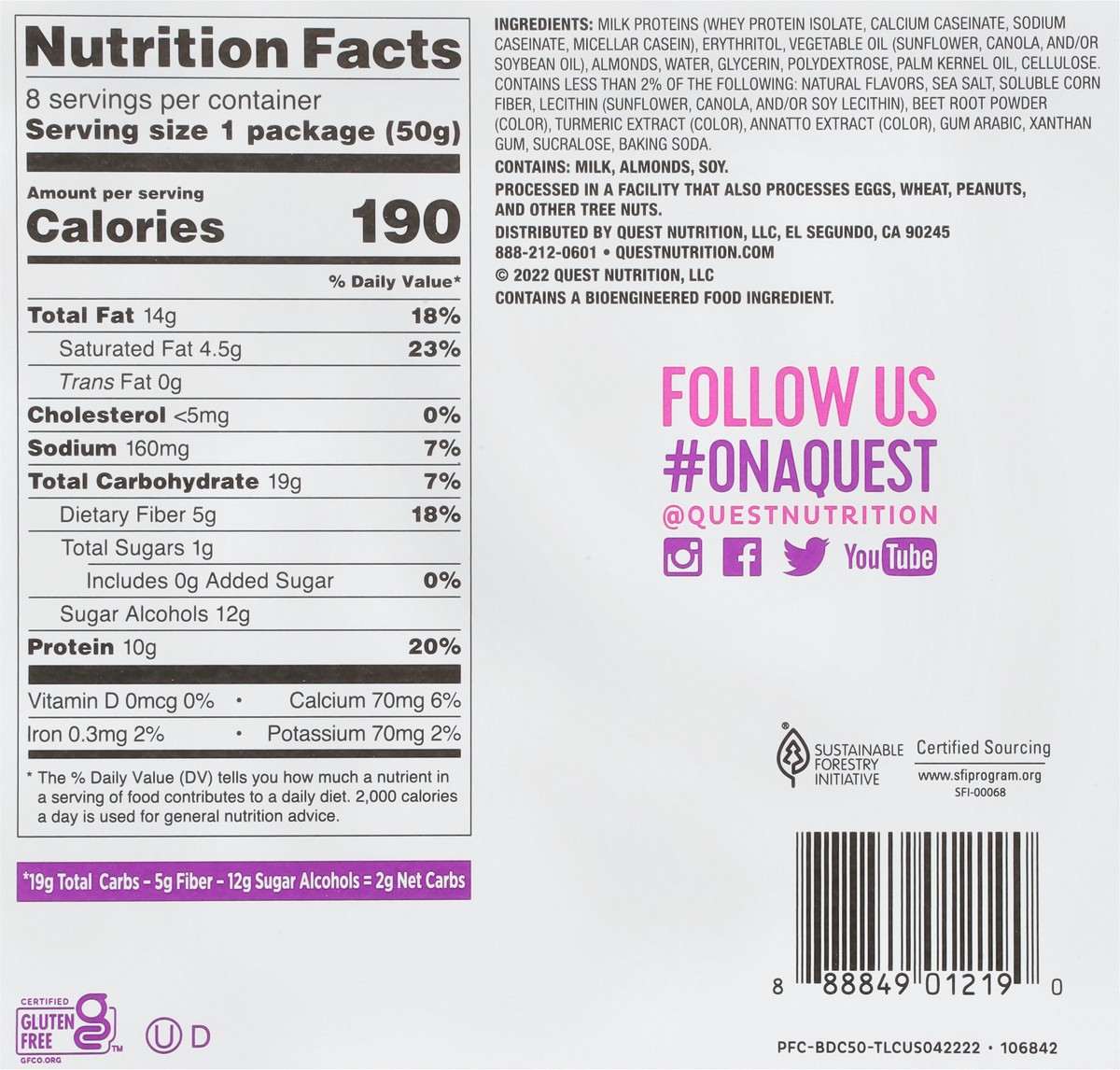 slide 9 of 9, Quest Cookies, Frosted, Birthday Cake Flavor, 14.1 oz