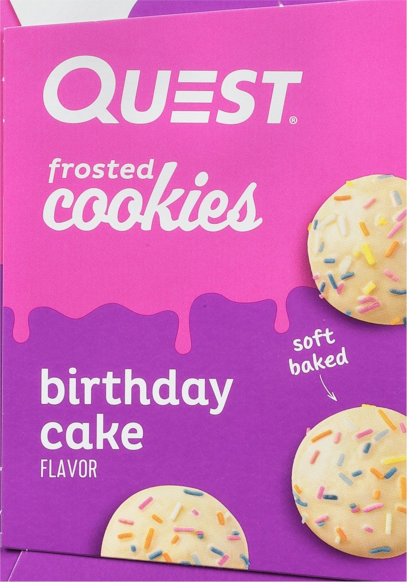 slide 5 of 9, Quest Cookies, Frosted, Birthday Cake Flavor, 14.1 oz
