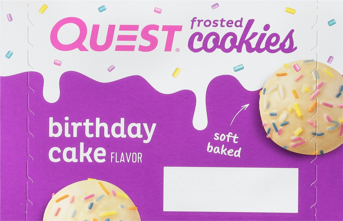 slide 2 of 9, Quest Cookies, Frosted, Birthday Cake Flavor, 14.1 oz