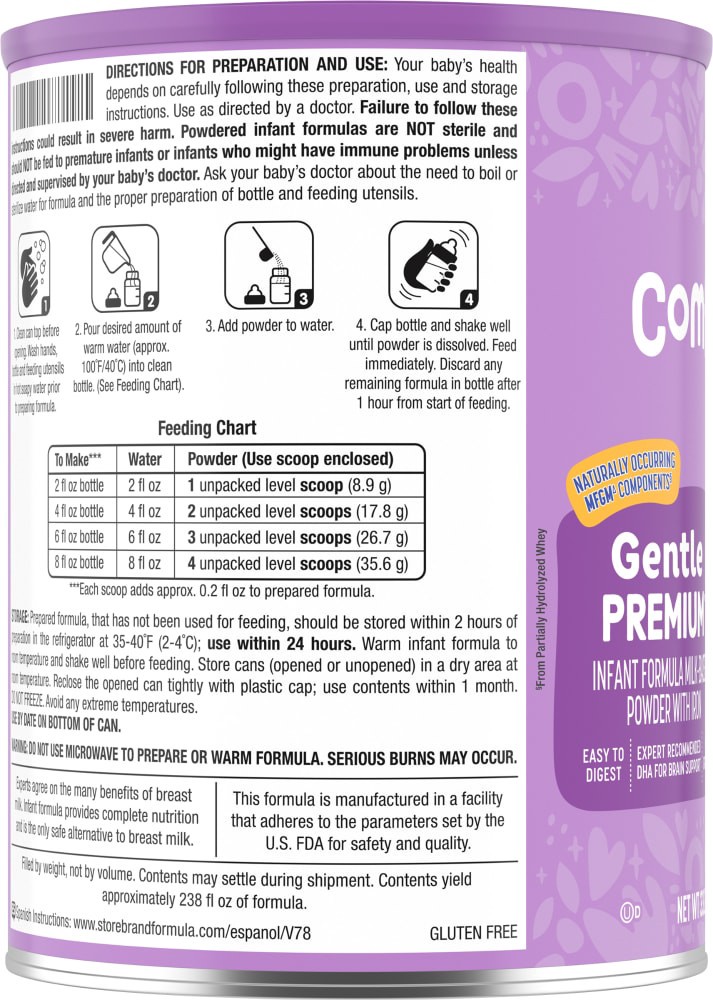 slide 4 of 4, Comforts Gentle Premium Milk Based Infant Formula, 33.2 oz