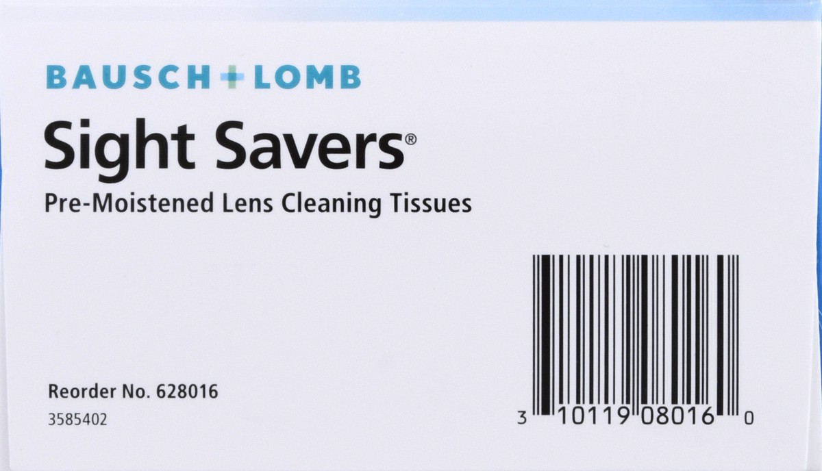 slide 4 of 9, Bausch + Lomb Sight Savers Value Pack Larger Pre-Moistened Lens Cleaning Tissues 60 ea, 60 ct