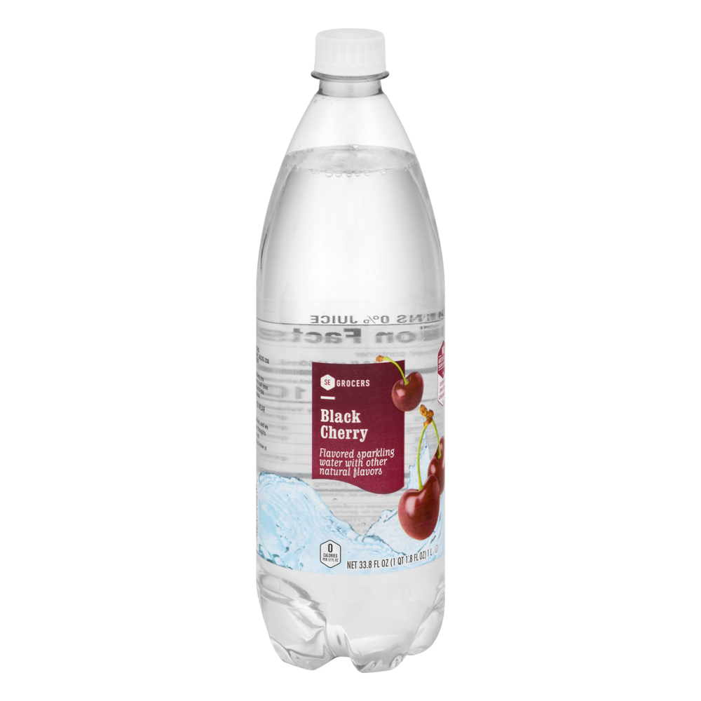 slide 1 of 1, SE Grocers Flavored Sparkling Water Black Cherry - 1 liter, 1 liter