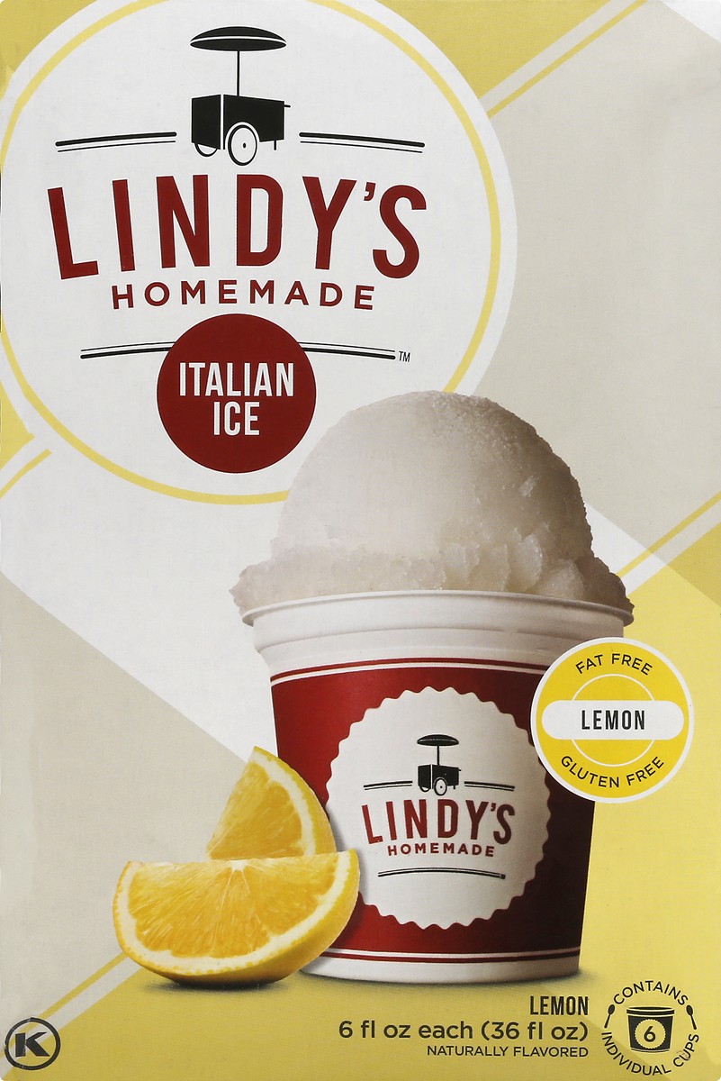 slide 9 of 14, Lindys Homemade Lemon Italian Ice 6 ea, 36 fl oz