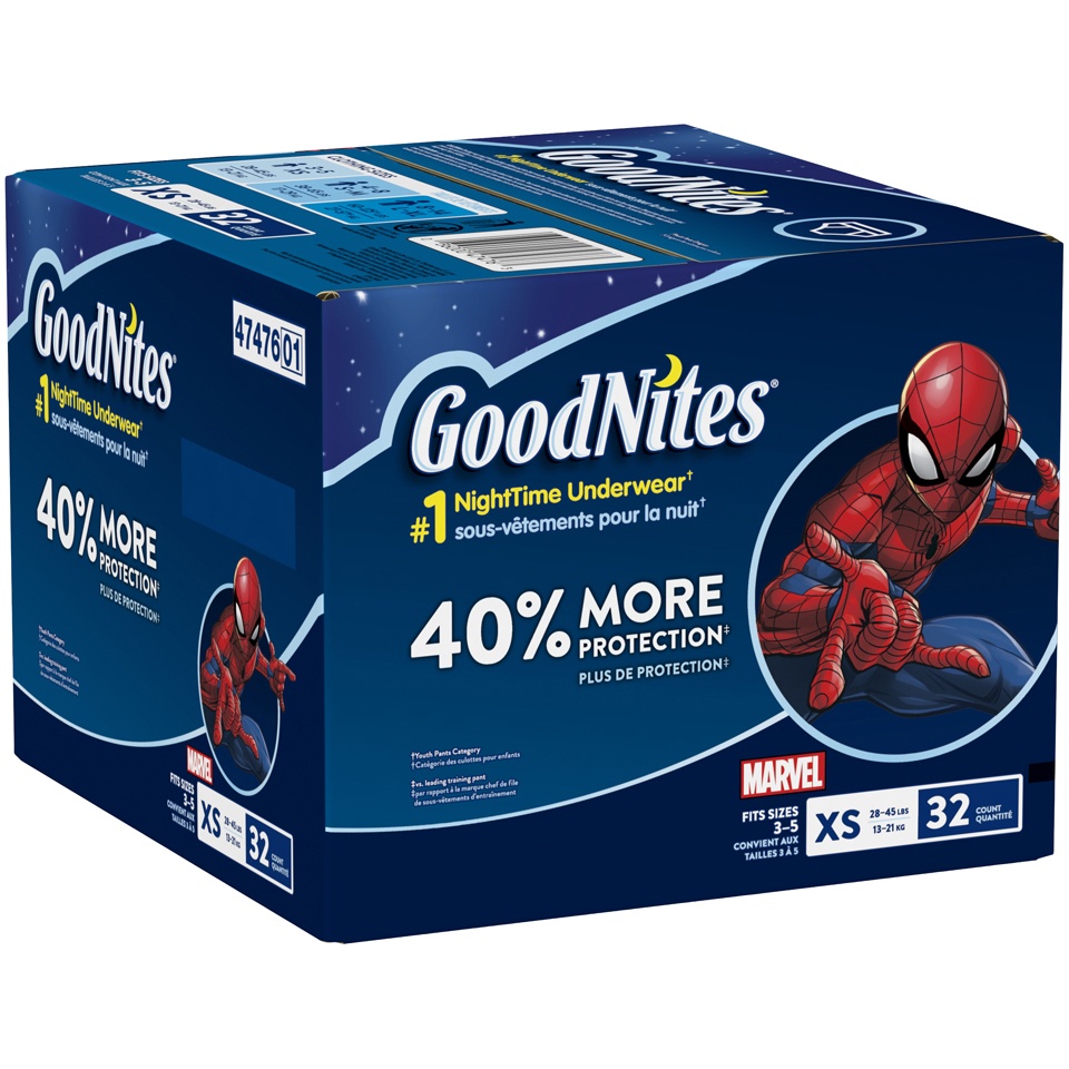 slide 2 of 3, GoodNites Bedtime Bedwetting Underwear for Boys, 32 ct; XS