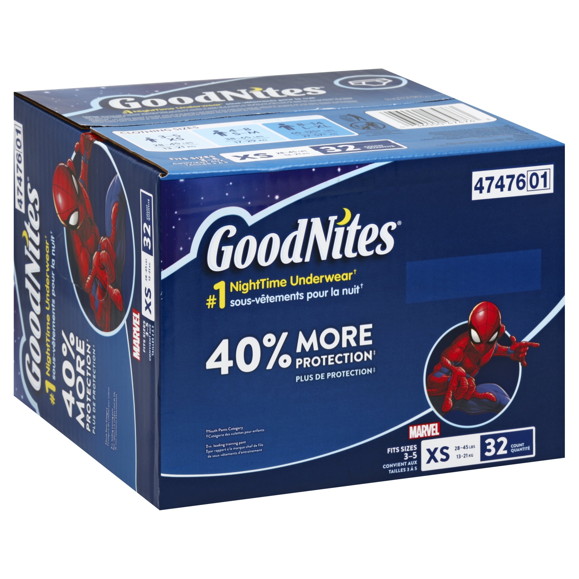 slide 1 of 3, GoodNites Bedtime Bedwetting Underwear for Boys, 32 ct; XS