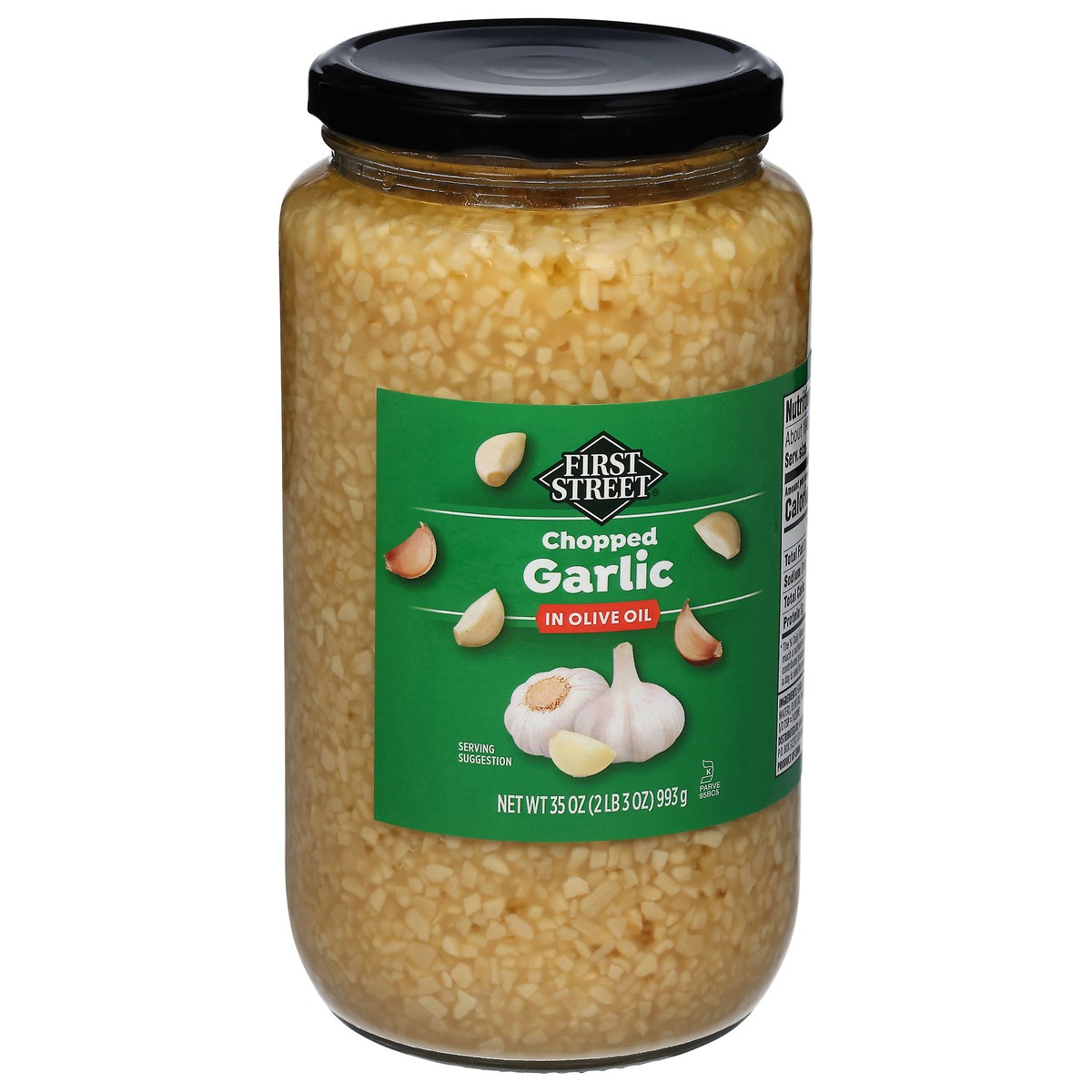 slide 2 of 4, First Street Chopped Garlic Oil, 35 oz