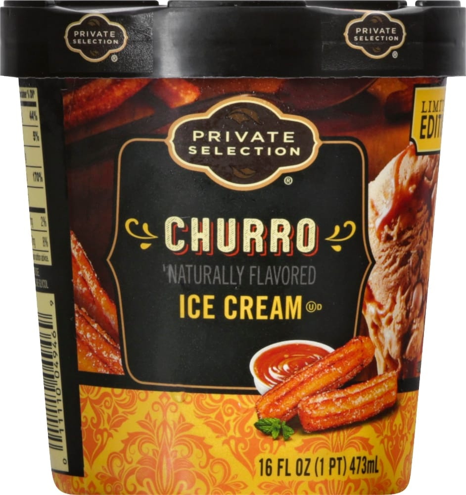 slide 1 of 1, Private Selection\U00Ae Churro Flavored Ice Cream, 1 pint