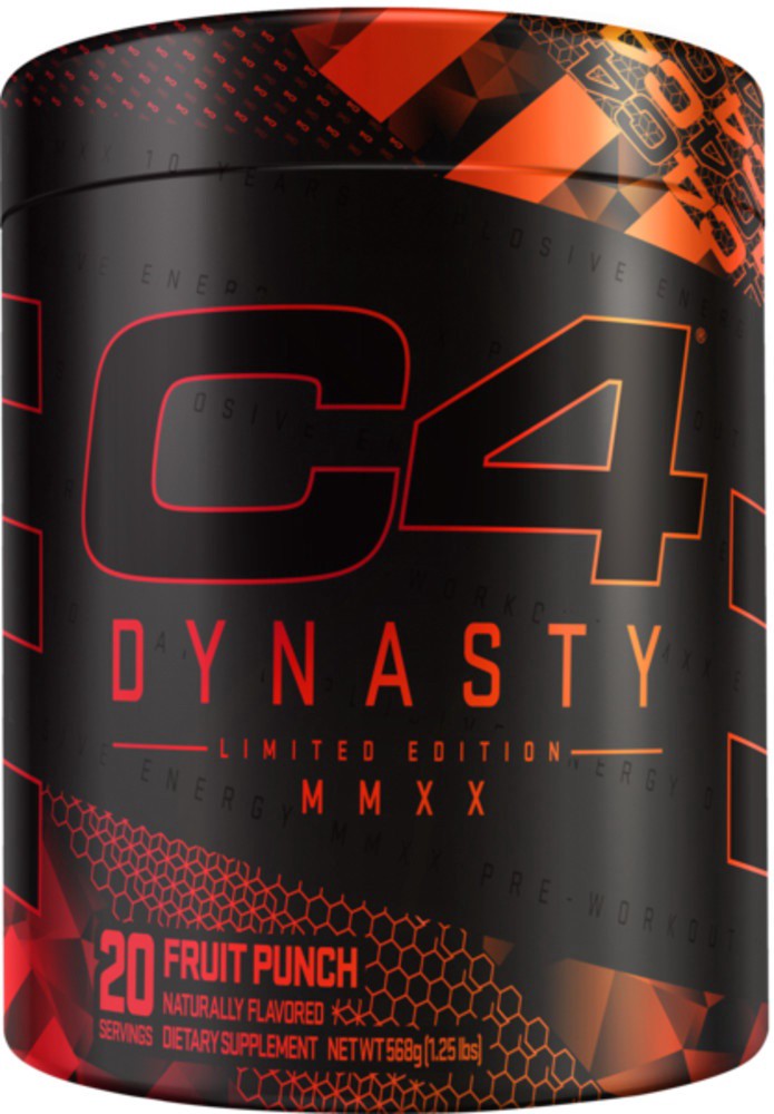 slide 1 of 4, Cellucor, C4 Dynasty, Pre Workout, Fruit Punch, Unrivaled Energy Pumps, Endurance - 28.90 g, 28.90 g