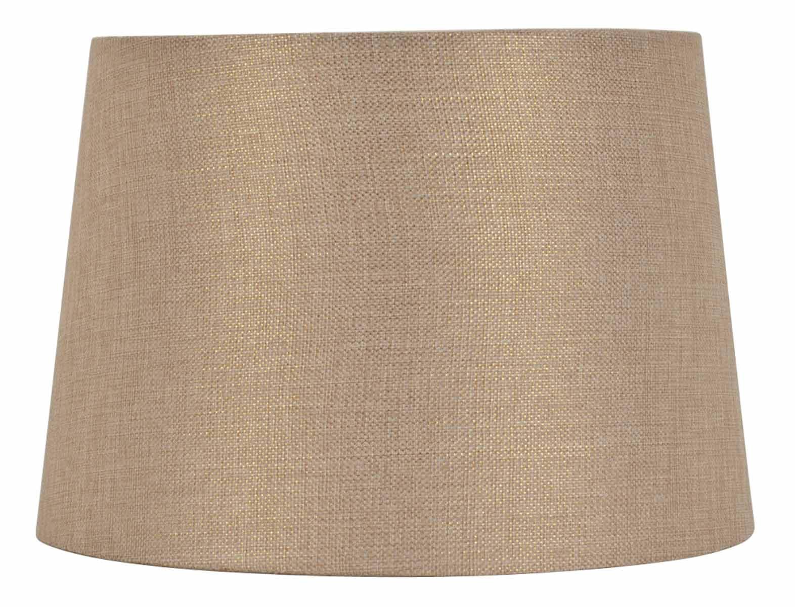 slide 1 of 5, allen + roth 9-in x 13-in Gold Fabric Drum Lamp Shade, 1 ct