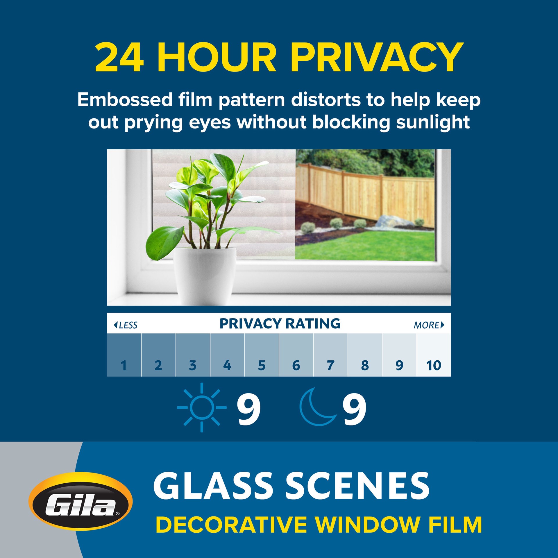 slide 3 of 6, GILA Glass Scenes 36-in x 78-in Faux Blinds Decorative Window Film, 1 ct