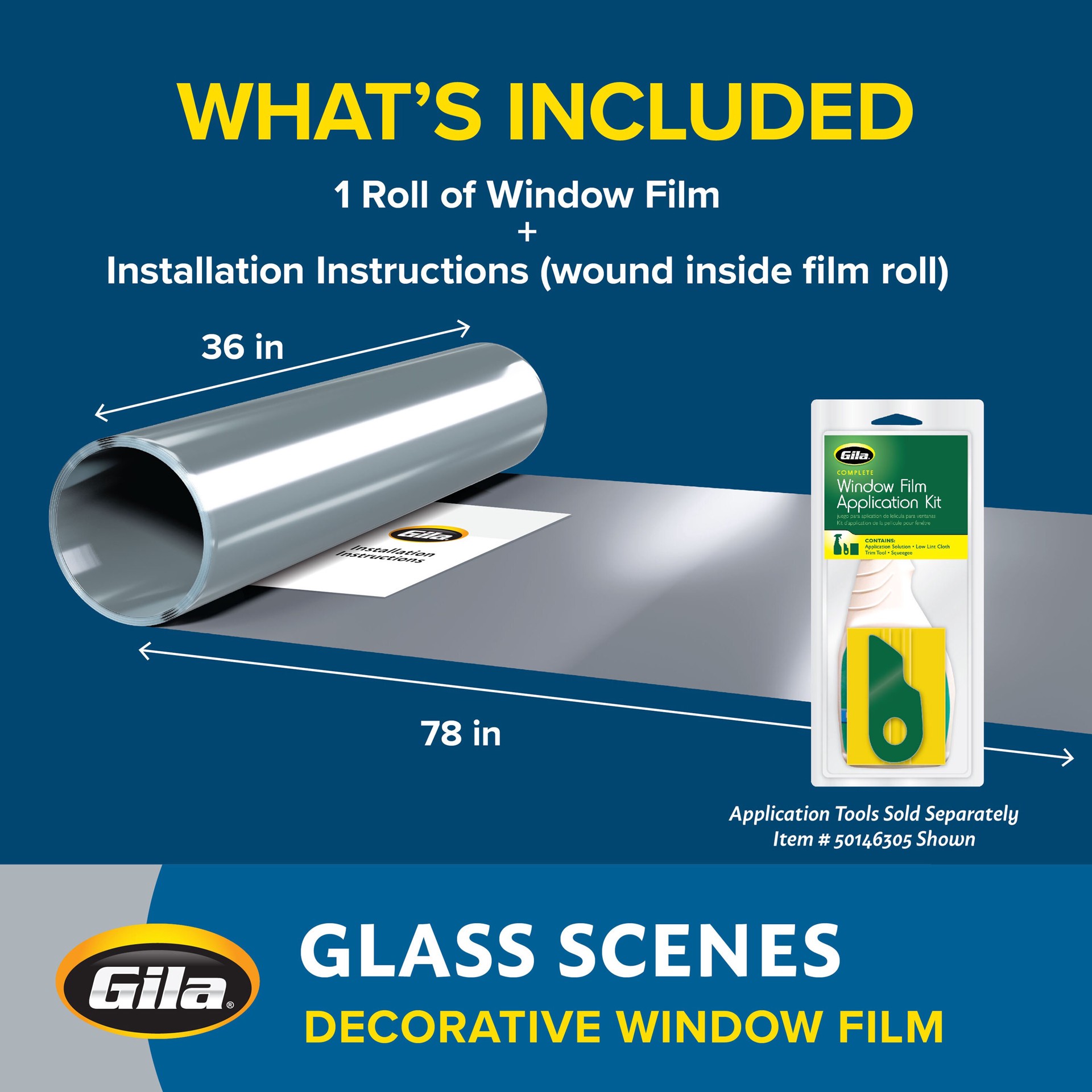 slide 5 of 6, GILA Glass Scenes 36-in x 78-in Faux Blinds Decorative Window Film, 1 ct