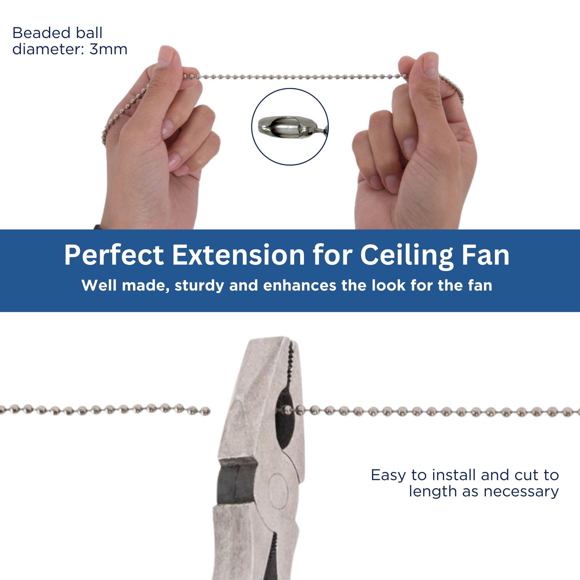 slide 3 of 5, Harbor Breeze 7-in Clear Pull chain, 1 ct