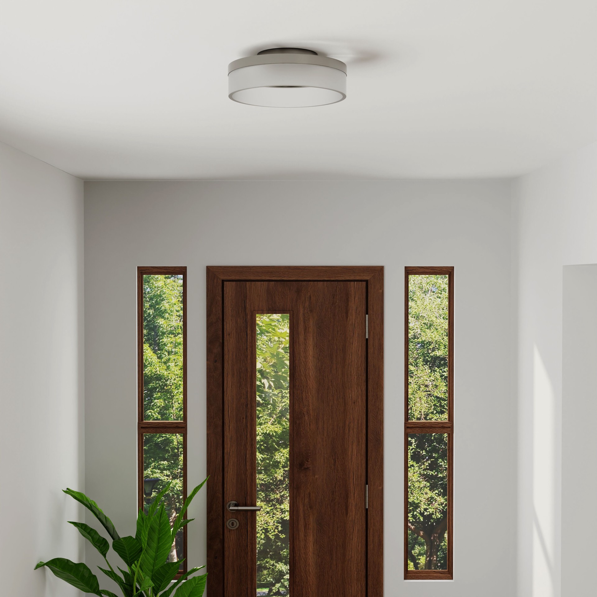 slide 5 of 6, Origin 21 Lynnpark 1 -Light 11.95-in Brushed Nickel Integrated LED Flush Mount Light, 1 ct