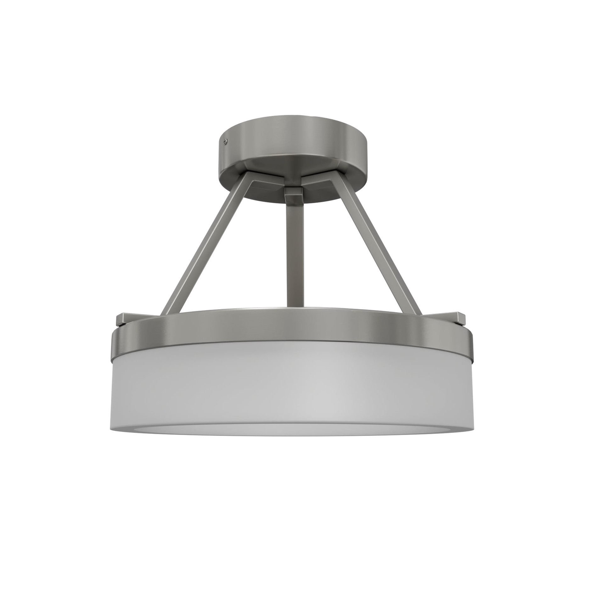 slide 2 of 6, Origin 21 Lynnpark 1 -Light 11.95-in Brushed Nickel Integrated LED Semi Flush Mount Light, 1 ct