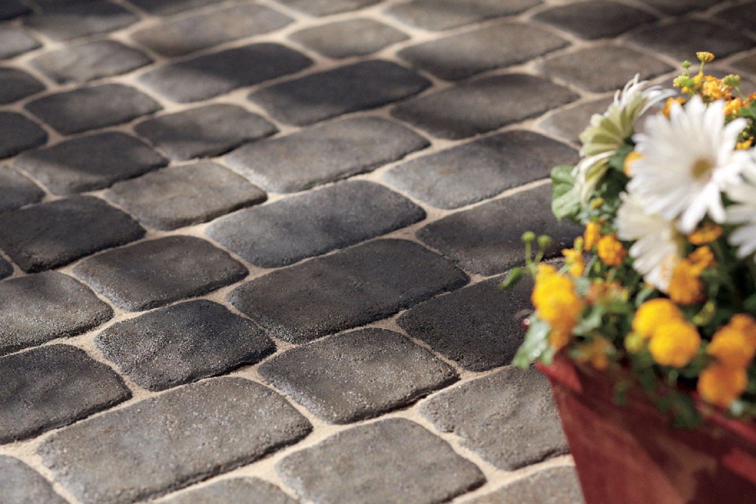 slide 4 of 6, 9.0-in L x 6.0-in W x 2.0-in H Rectangle Autumn blend Concrete Paver, 1 ct