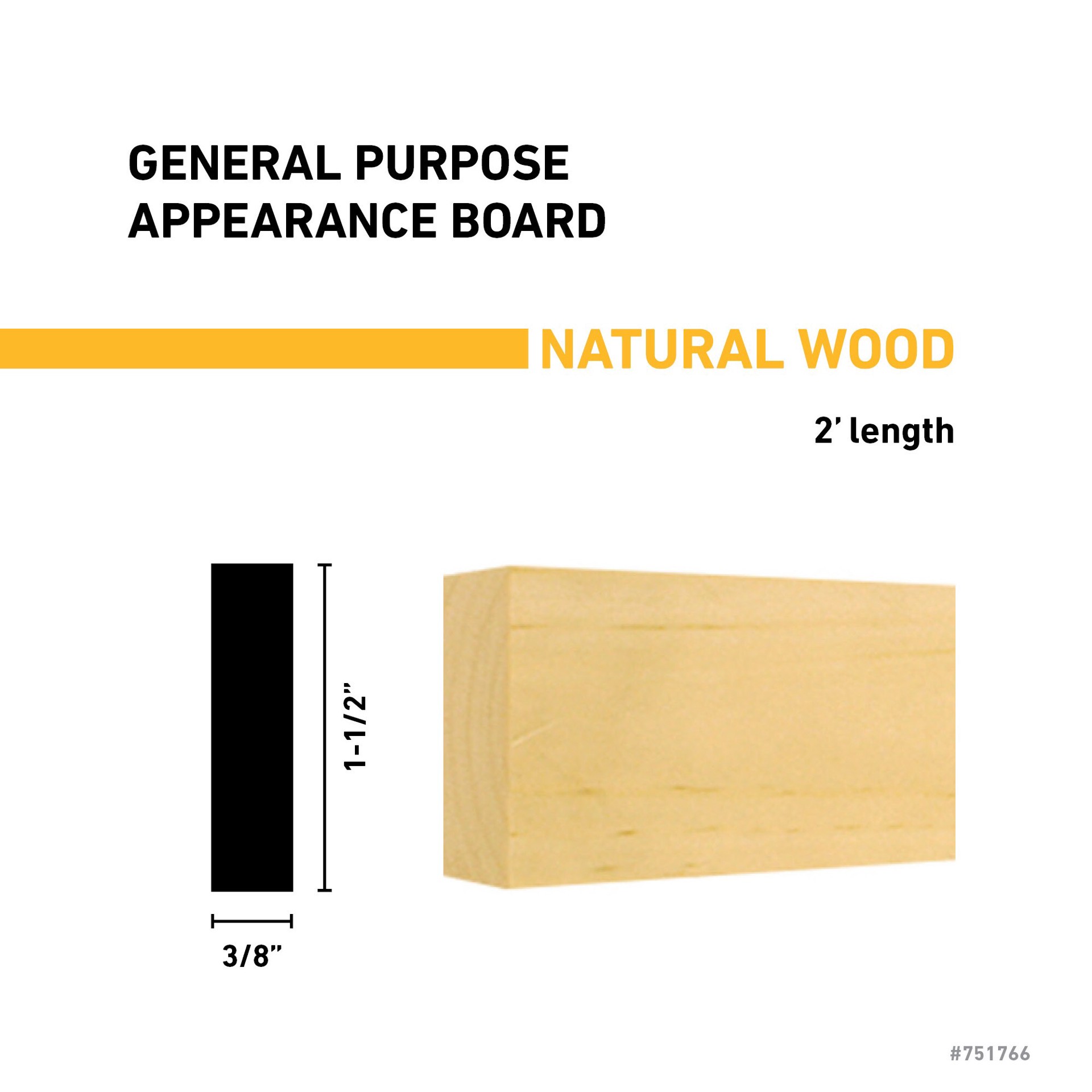 slide 3 of 6, RELIABILT 3/8-in x 2-in x 2-ft Unfinished Clear S4S Eastern white pine Common Softwood Board, 1 ct