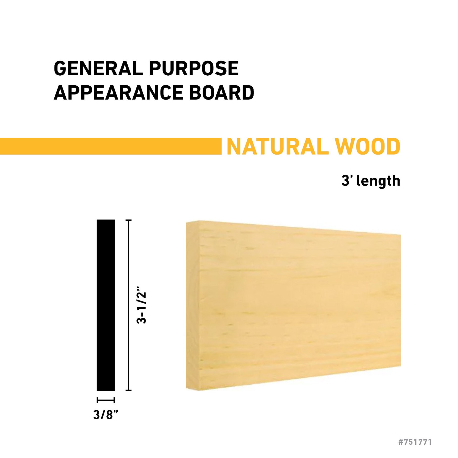 slide 3 of 6, RELIABILT 3/8-in x 4-in x 3-ft Unfinished Clear S4S Eastern white pine Common Softwood Board, 1 ct
