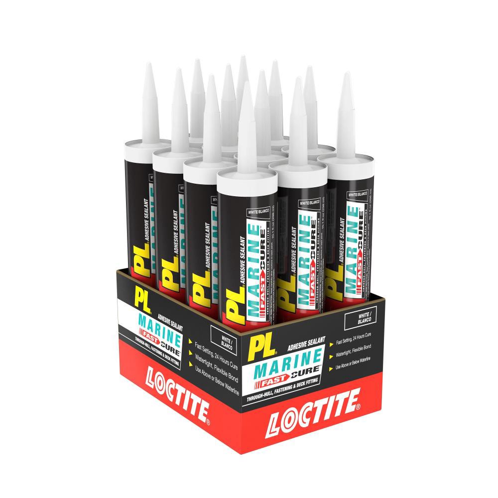 slide 5 of 6, LOCTITE PL Marine Fast Cure 10.1-oz Exterior and Specialty White Paintable Advanced Sealant Caulk, 1 ct