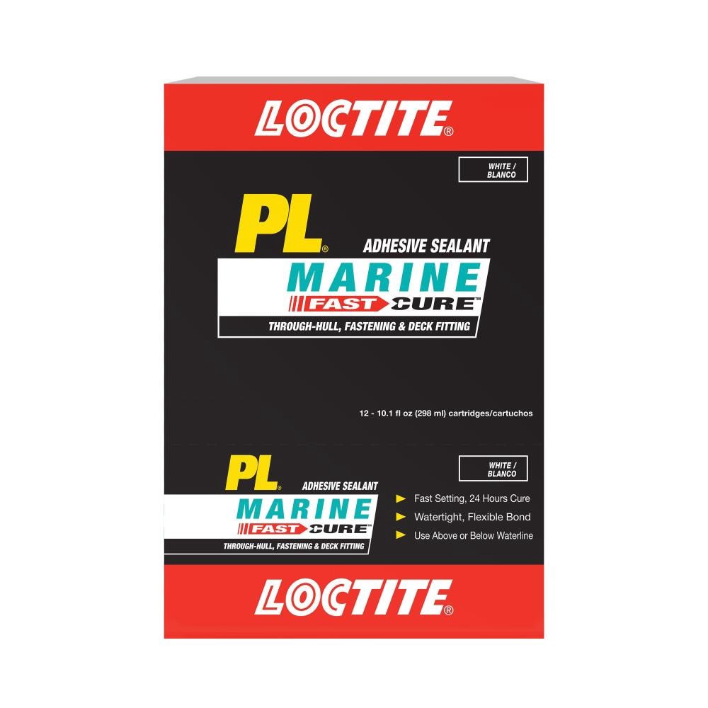 slide 6 of 6, LOCTITE PL Marine Fast Cure 10.1-oz Exterior and Specialty White Paintable Advanced Sealant Caulk, 1 ct