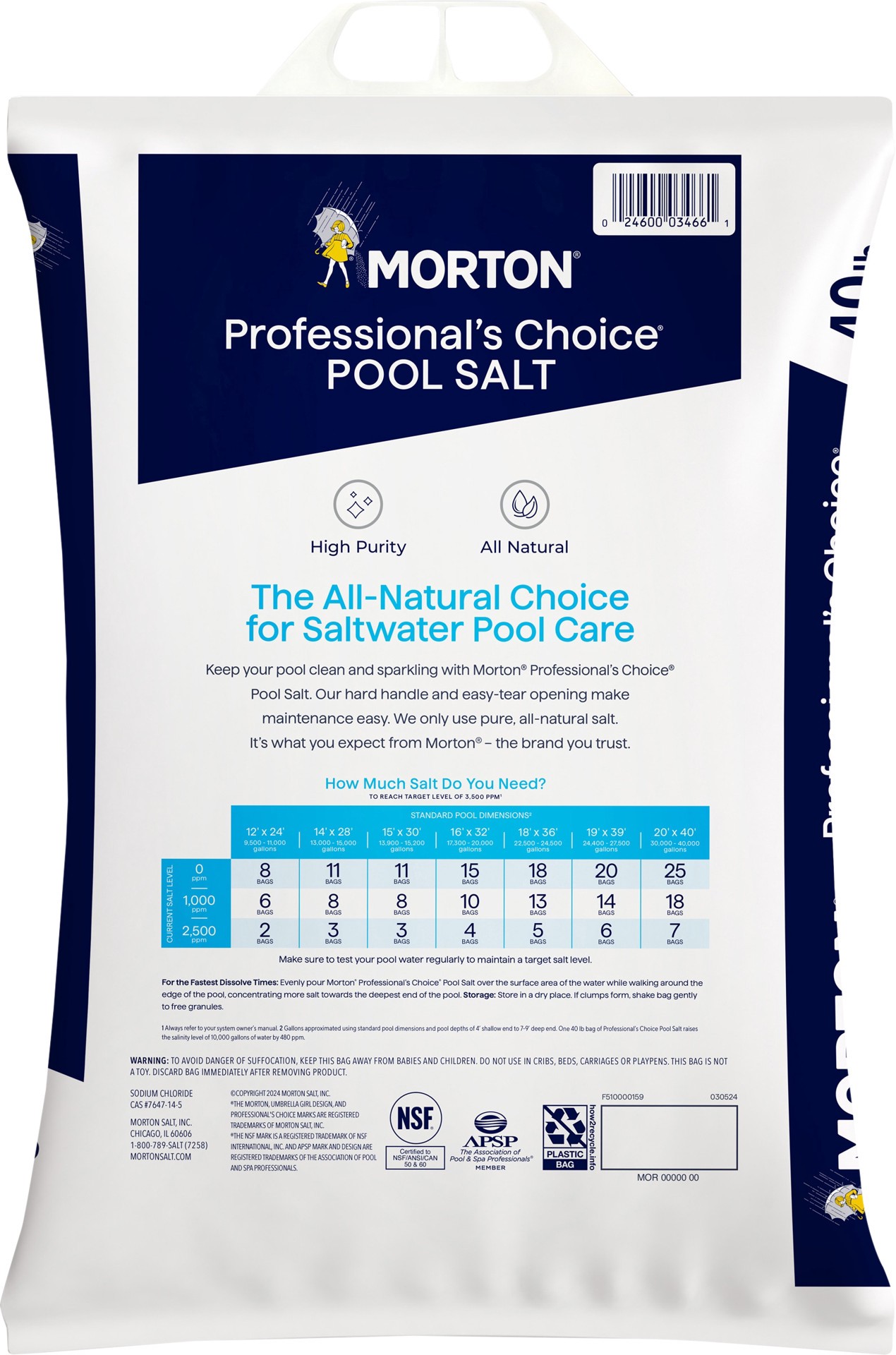 slide 6 of 6, Morton 40-lb Pool Salt, 1 ct