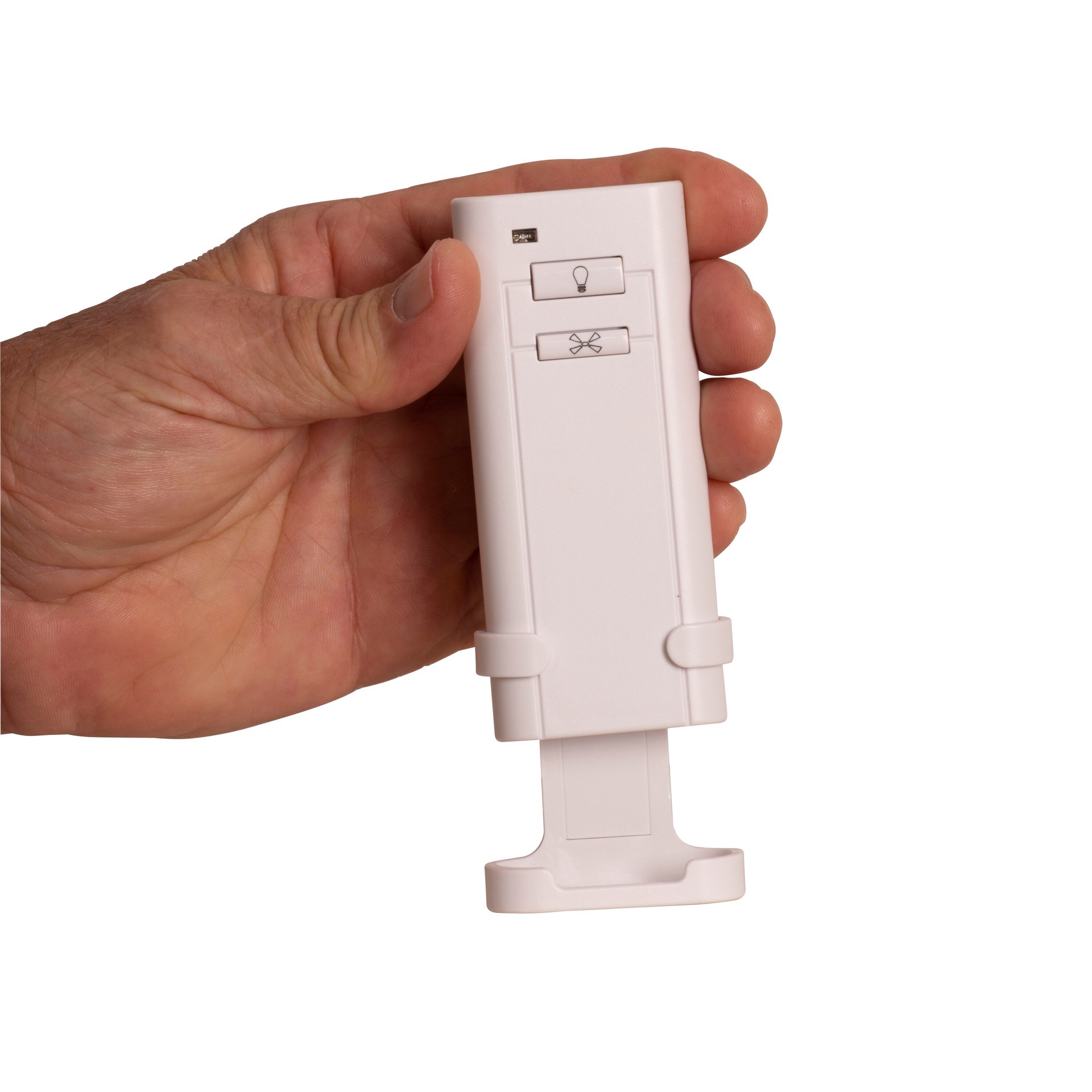 slide 4 of 6, Harbor Breeze Universal 3.94-in 1 -Speed 1 -Setting White Plastic Indoor Slope Ceiling Compatible Handheld Ceiling Fan Remote with Receiver Included, 1 ct