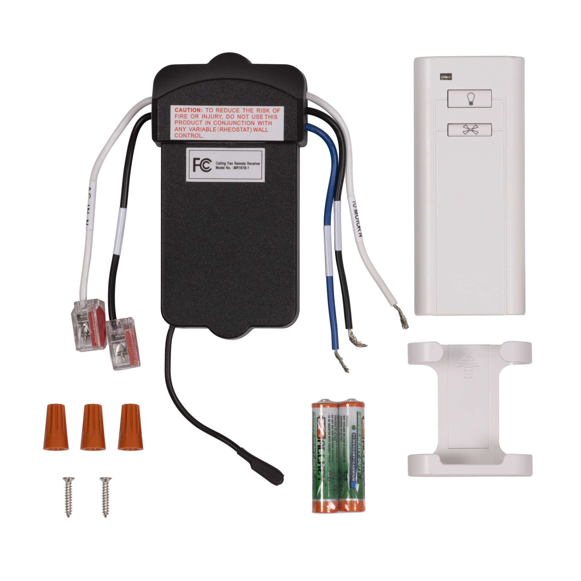 slide 6 of 6, Harbor Breeze Universal 3.94-in 1 -Speed 1 -Setting White Plastic Indoor Slope Ceiling Compatible Handheld Ceiling Fan Remote with Receiver Included, 1 ct