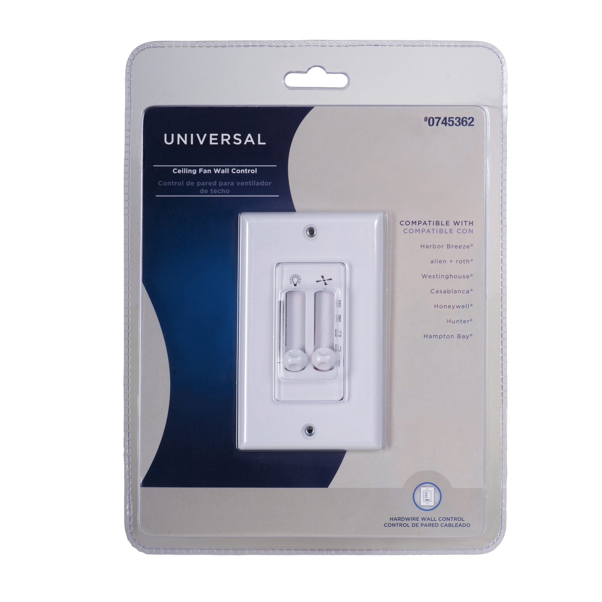 slide 5 of 5, Harbor Breeze 4-speed Slide Fan Control Wall Plate Included , White, 1 ct