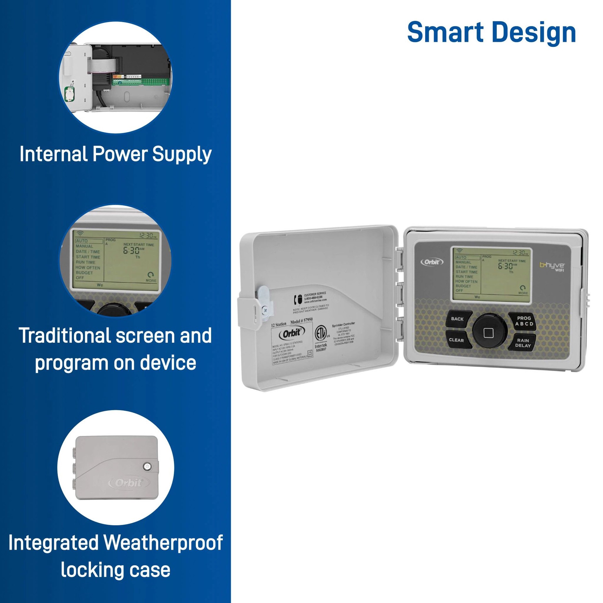 slide 5 of 6, Orbit 6 -Station Digital Wi-Fi Compatible Indoor/Outdoor Smart Compatible Irrigation Timer, 1 ct