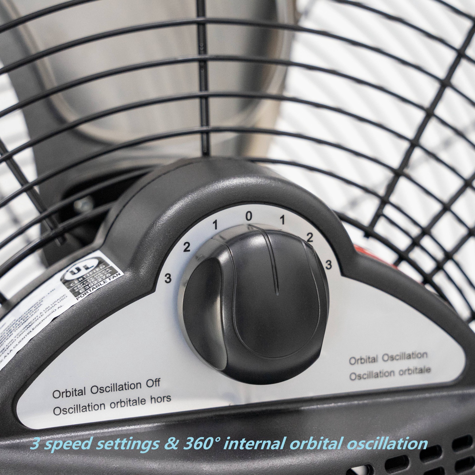 slide 6 of 6, Utilitech 18-in 120 -Volt 3 -Speed High Velocity Indoor Black Oscillating Floor Fan, 1 ct
