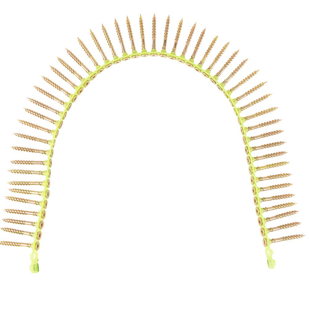 slide 2 of 3, Metabo HPT Collated Screws for Subfloor #8 x 1-3/4-in Yellow zinc Interior Wood screws ( 1000 -Per Box ), 1 ct
