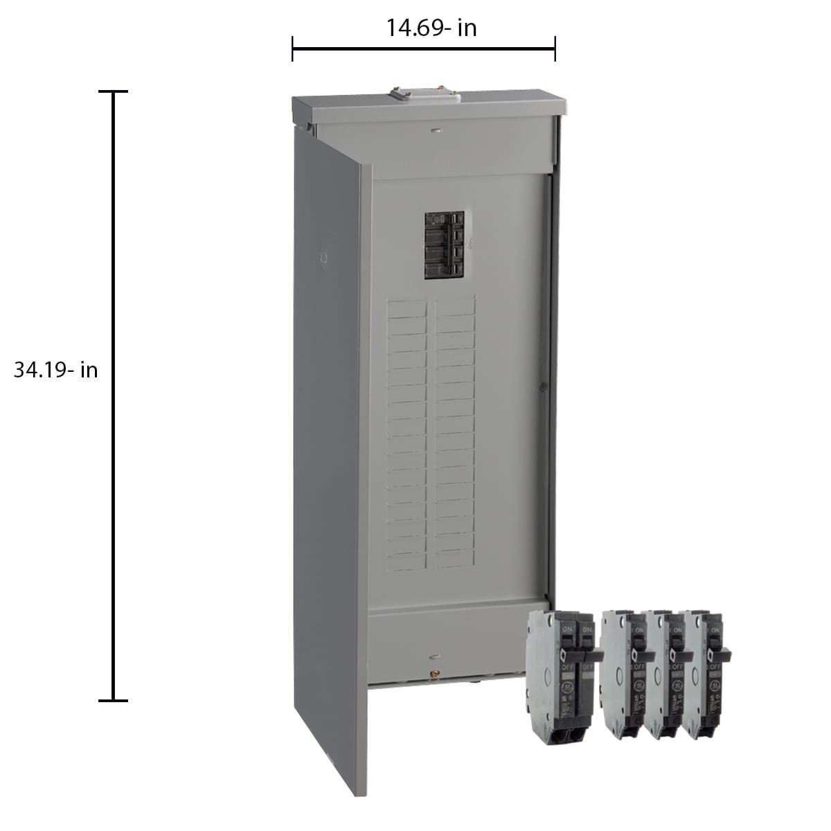 slide 4 of 6, GE PowerMark Gold 200 -Amp 32 -Spaces 40 -Circuit Outdoor Main Breaker Load Center (Value Pack), 1 ct