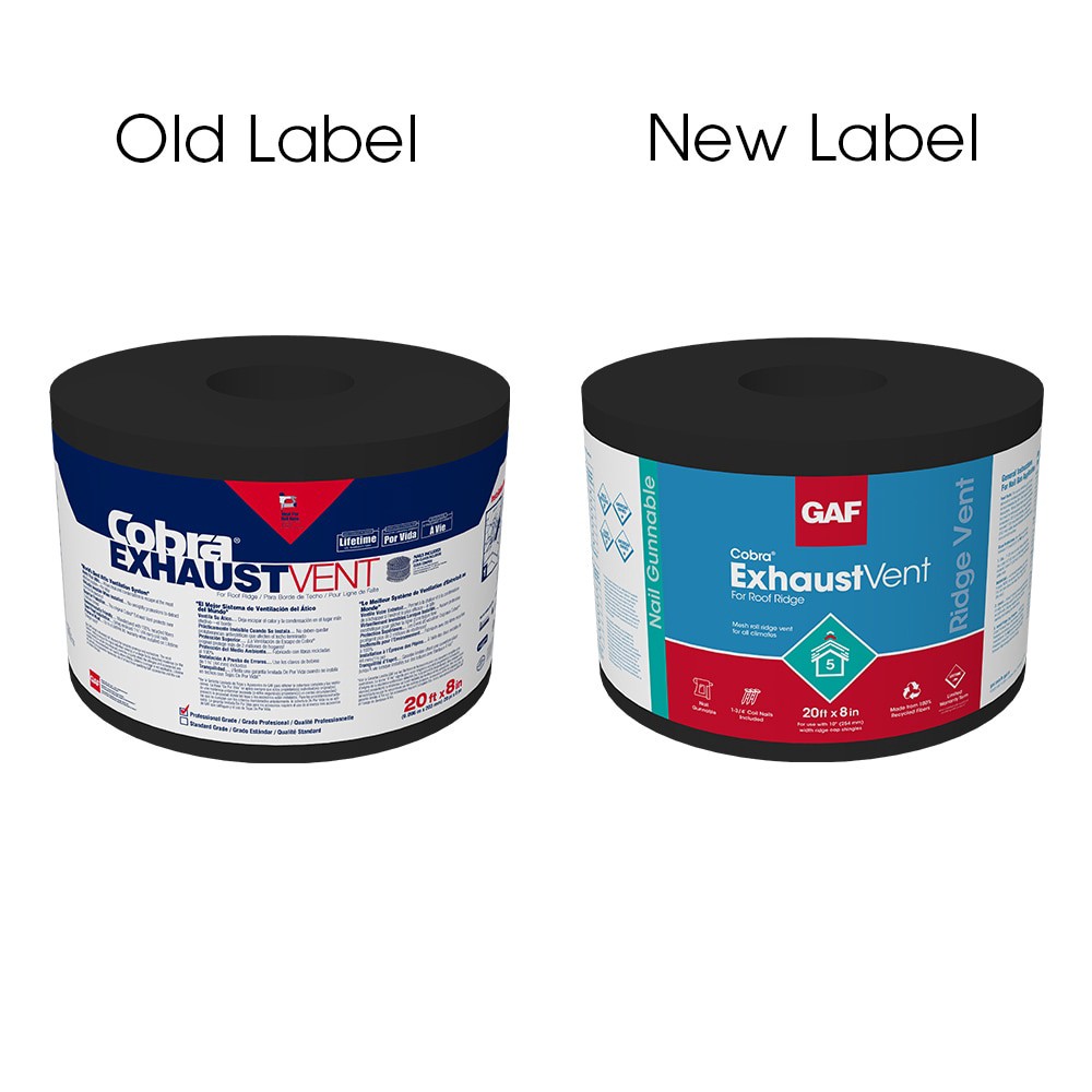 slide 3 of 6, GAF Cobra Exhaust Vent 10.5-in x 240.0-in Black Composite Roll Roof Ridge Vent, 1 ct