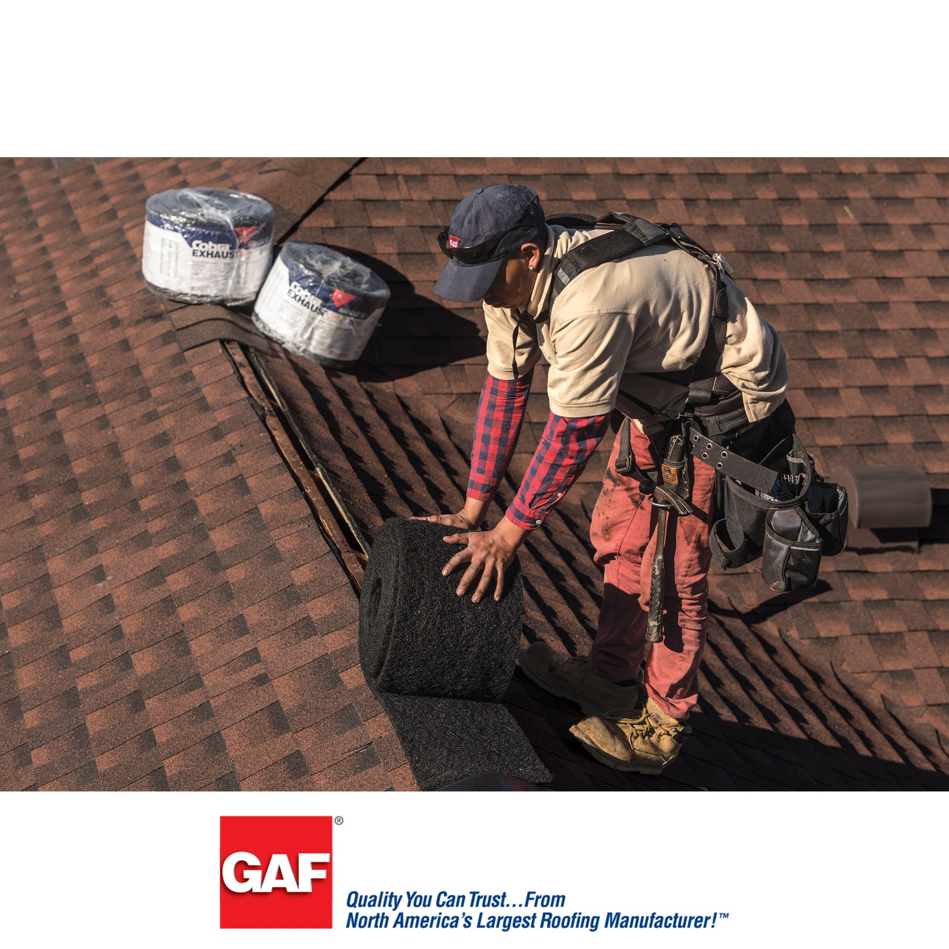 slide 6 of 6, GAF Cobra Exhaust Vent 10.5-in x 240.0-in Black Composite Roll Roof Ridge Vent, 1 ct