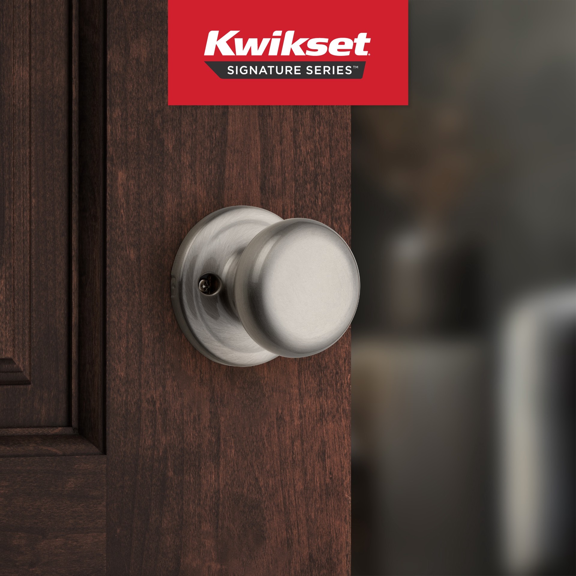 slide 2 of 6, Kwikset Signature Series Juno Satin Nickel Interior or Dummy Door Knob, 1 ct