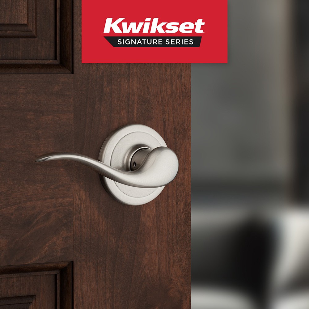 slide 2 of 6, Kwikset Signature Series Tustin Satin nickel Interior or Exterior Dummy Door Handle, 1 ct