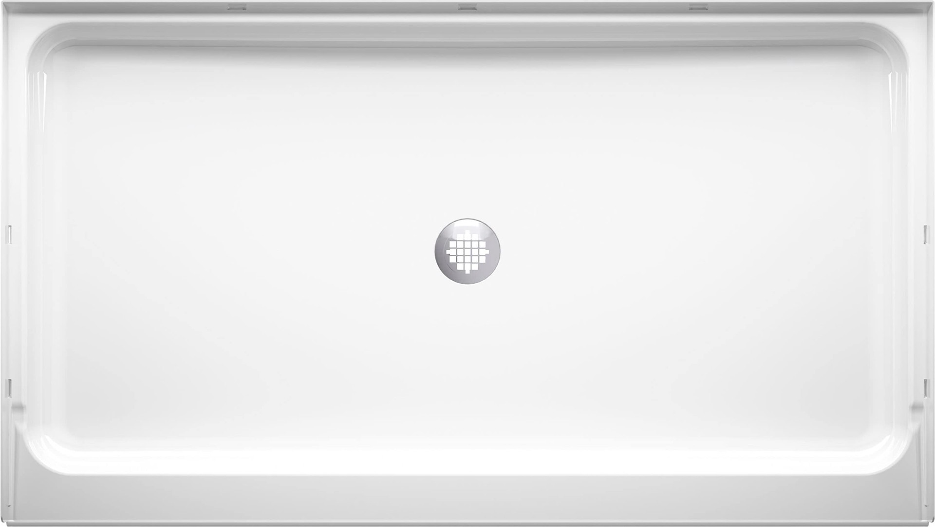 slide 3 of 6, Sterling 34-in W x 60-in L Center White Single Threshold Rectangle Shower Pan Base with 3-in H Threshold, 1 ct