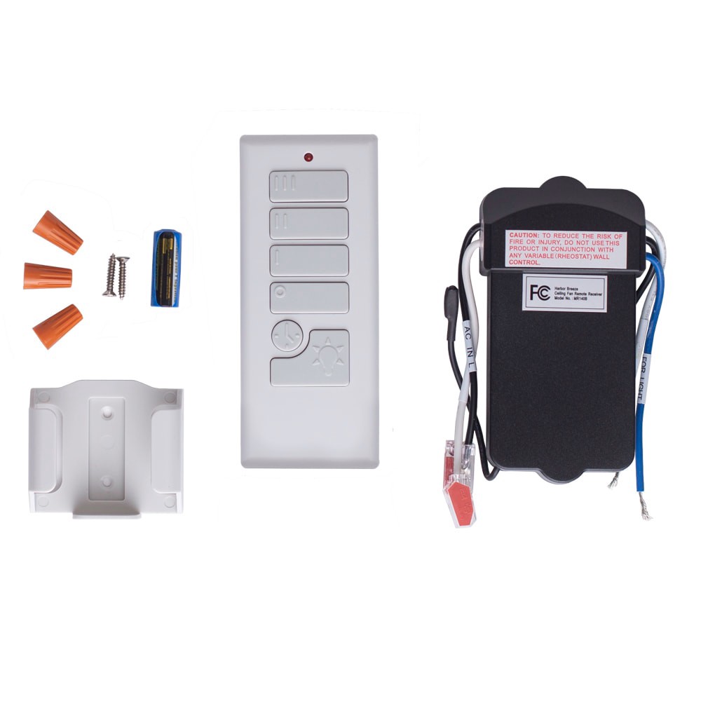 slide 2 of 3, Harbor Breeze Universal 4.72-in 3 -Speed 3 -Setting White Plastic Indoor/Outdoor Slope Ceiling Compatible Handheld Ceiling Fan Remote with Receiver Included, 1 ct