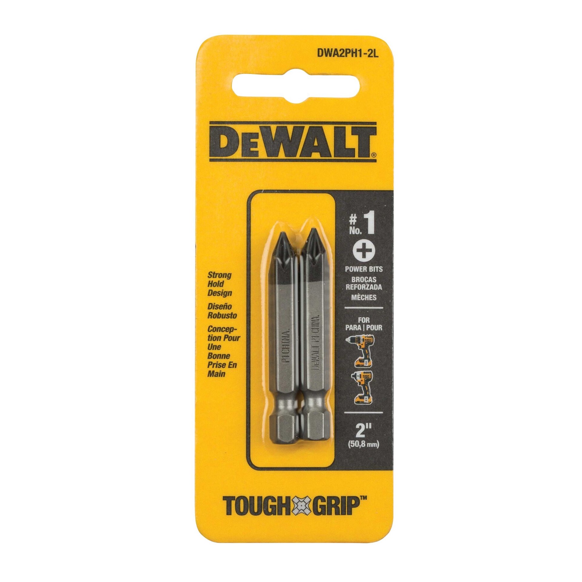 slide 1 of 4, DEWALT Tough Grip 2-in #1 Phillips Screwdriver Bit (2-Piece), 1 ct