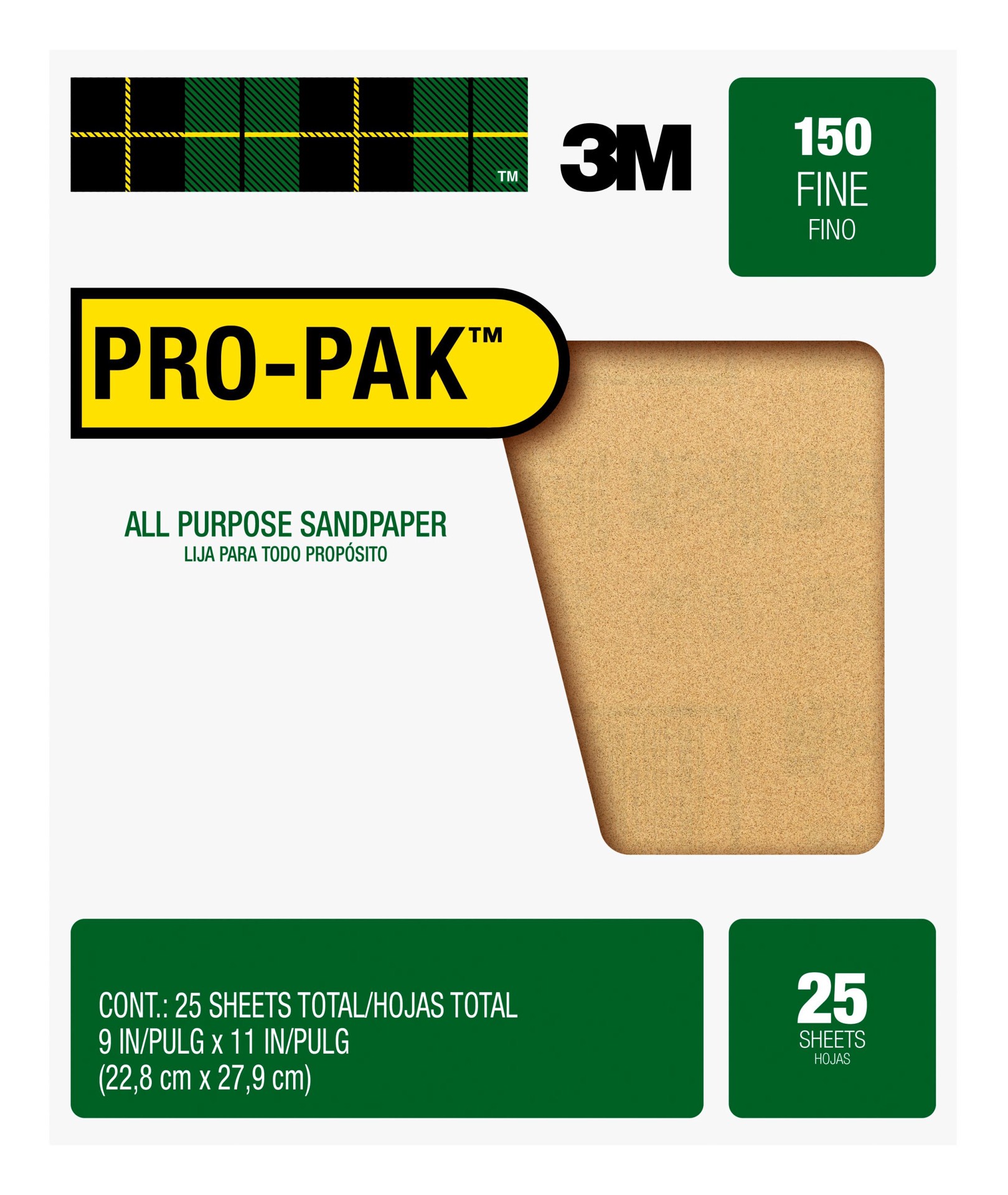 slide 2 of 6, 3M Aluminum Oxide Sandpaper Fine 150 -Grit Sheet Sandpaper 9.0-in W x 11.0-in L 25 -Pack, 1 ct